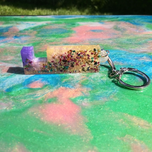 Hand Crafted Other - Set of 3 HANDMADE Phone Stand Key Chains Resin Art